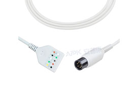 Mindray Datascope A5037-EK2D Compatível Tipo Din ECG Trunk Cable 5-lead AHA / IEC 6pin