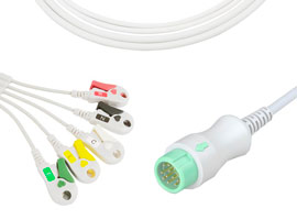 Mindray Compatível One piece 5 A5176-EC0-ecg Cable Clip, 12pin AHA 1KΩ