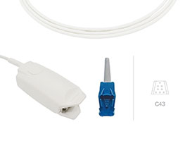 A0705-SA243PV Datex Ohmeda Compatível Adulto Sensor de Dedo Clipe com 100 centímetros de Cabo OXY-F-